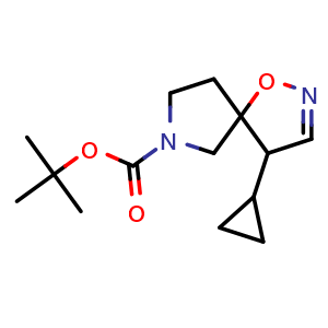 Chemical structure of 7-Boc-4-cyclopropyl-1-oxa-2,7-diazaspiro[4.4]non-2-ene , AChemBlock AD261925