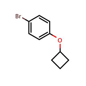 Chemical structure of 1-Bromo-4-cyclobutoxybenzene , CAS 1350640-82-2, AChemBlock AD261933