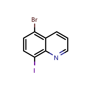 Chemical structure of 5-Bromo-8-iodoquinoline , CAS 1257664-92-8, AChemBlock AD261939