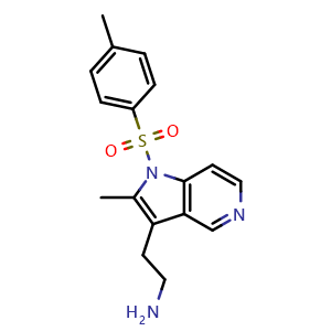Chemical structure of 2-(2-Methyl-1-tosyl-1H-pyrrolo[3,2-c]pyridin-3-yl)ethan-1-amine , AChemBlock AD261943