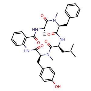 Chemical structure of Cycloaspeptide A , CAS 109171-13-3, AChemBlock AD261976