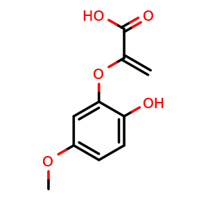 Chemical structure of 2-(2-Hydroxy-5-methoxyphenoxy)-2-propenoic acid , CAS 79458-62-1, AChemBlock AD262087