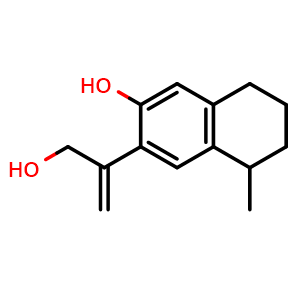 Chemical structure of 5,6,7,8-Tetrahydro-3-hydroxy-8-methyl-β-methylene-2-naphthaleneethanol , CAS 2733828-24-3, AChemBlock AD262152