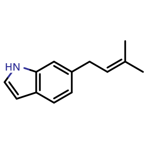 Chemical structure of 6-Prenylindole , CAS 23158-16-9, AChemBlock AD262153