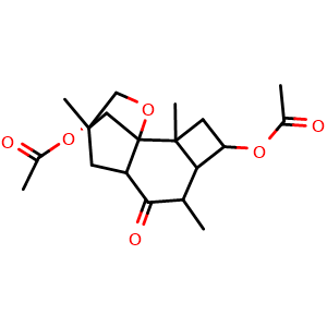 Chemical structure of 7-Hydroxy-7,9-diacetoxycoprinolone , CAS 2733828-16-3, AChemBlock AD262157