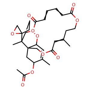 Chemical structure of Verrucarin L acetate , CAS 77101-88-3, AChemBlock AD262180