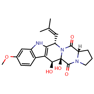 Chemical structure of 12,13-Dihydroxyfumitremorgin C , CAS 111427-99-7, AChemBlock AD262185