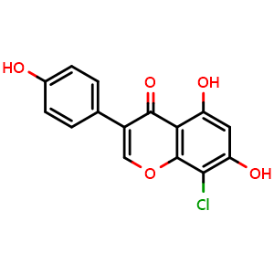 Chemical structure of 8-chlorogenistein , CAS 145400-84-6, AChemBlock AD262190
