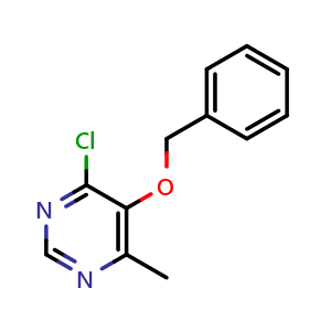 Chemical structure of 5-(Benzyloxy)-4-chloro-6-methylpyrimidine , CAS 2869955-50-8, AChemBlock AD262227