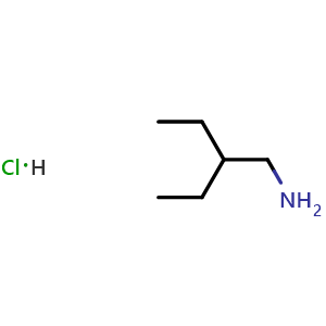 Chemical structure of 2-Ethylbutan-1-amine hydrochloride , CAS 1387445-54-6, AChemBlock AD262231