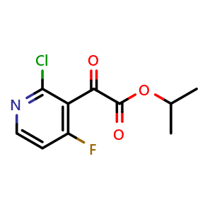 Chemical structure of Propan-2-yl 2-(2-chloro-4-fluoropyridin-3-yl)-2-oxoacetate , CAS 2892007-64-4, AChemBlock AD262243