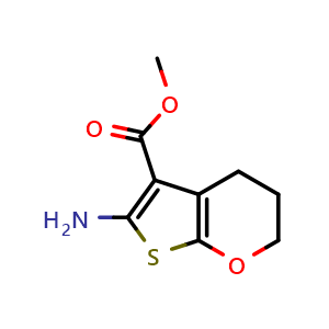 Chemical structure of Methyl 6-amino-3,4-dihydro-2H-thieno[2,3-b]pyran-5-carboxylate , CAS 1372985-72-2, AChemBlock AD262248