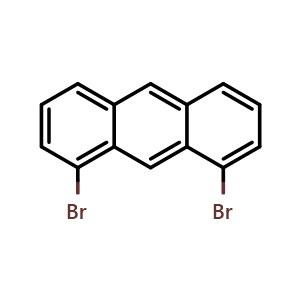 Chemical structure of 1,8-Dibromoanthracene , CAS 131276-24-9, AChemBlock AD262269
