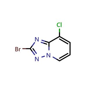Chemical structure of 2-Bromo-8-chloro-[1,2,4]triazolo[1,5-a]pyridine , CAS 1784176-25-5, AChemBlock AD262295