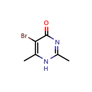 Chemical structure of 5-Bromo-2,6-dimethyl-1H-pyrimidin-4-one , CAS 858269-28-0, AChemBlock AD262298