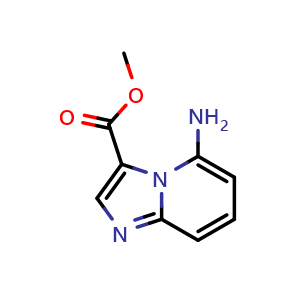Chemical structure of Methyl 5-aminoimidazo[1,2-a]pyridine-3-carboxylate , CAS 1934918-90-7, AChemBlock AD262301