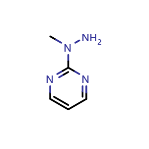 Chemical structure of 2-(1-Methylhydrazinyl)pyrimidine , CAS 435337-82-9, AChemBlock AD262302