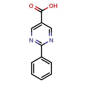 Chemical structure of 2-Phenylpyrimidine-5-carboxylic acid , CAS 122773-97-1, AChemBlock AD262327