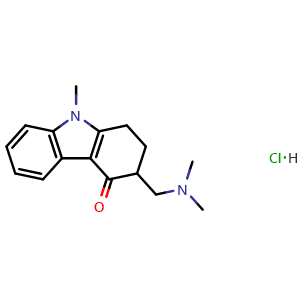 Chemical structure of 3-((Dimethylamino)methyl)-9-methyl-1,2,3,9-tetrahydro-4H-carbazol-4-one hydrochloride , CAS 119812-29-2, AChemBlock AD262330