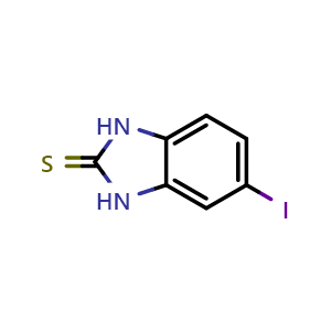 Chemical structure of 5-Iodo-1,3-dihydro-2H-benzo[d]imidazole-2-thione , CAS 126174-81-0, AChemBlock AD262332