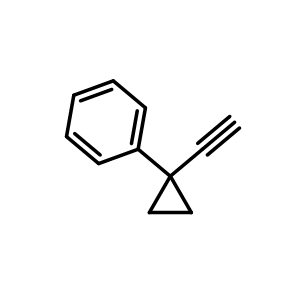 Chemical structure of (1-Ethynylcyclopropyl)benzene , CAS 139633-98-0, AChemBlock AD262343