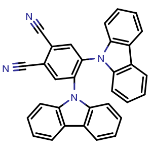 Chemical structure of 4,5-bis(carbazol-9-yl)-1,2-dicyanobenzene , CAS 1416881-50-9, AChemBlock AD262346