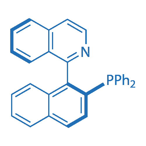 Chemical structure of (S)-(-)-1-(2-Diphenylphosphino-1-naphthyl)isoquinoline , CAS 149341-33-3, AChemBlock AD262347