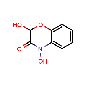 Chemical structure of 2,4-Dihydroxy-2H-benzo[b][1,4]oxazin-3(4H)-one , CAS 17359-54-5, AChemBlock AD262351
