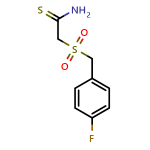 Chemical structure of 2-((4-Fluorobenzyl)sulfonyl)ethanethioamide , CAS 175276-88-7, AChemBlock AD262353