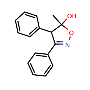 Chemical structure of 4,5-Dihydro-5-methyl-3,4-diphenyl-5-isoxazolol , CAS 181696-73-1, AChemBlock AD262354