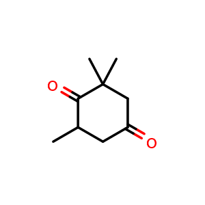 Chemical structure of 2,2,6-Trimethylcyclohexane-1,4-dione , CAS 20547-99-3, AChemBlock AD262357