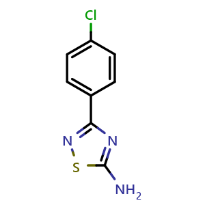 Chemical structure of 3-(4-Chlorophenyl)-1,2,4-thiadiazol-5-amine , CAS 19922-07-7, AChemBlock AD262358