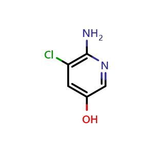 Chemical structure of 6-Amino-5-chloropyridin-3-ol , CAS 209328-70-1, AChemBlock AD262364