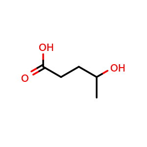 Chemical structure of 4-Hydroxypentanoic acid , CAS 13532-37-1, AChemBlock AD262377