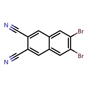 Chemical structure of 2,3-Dibromo-6,7-dicyanonaphthalene , CAS 74815-81-9, AChemBlock AD262387