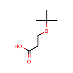 Chemical structure of 3-(tert-Butoxy)propionic acid , CAS 21150-73-2, AChemBlock AD262390
