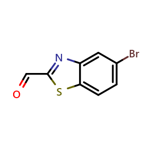 Chemical structure of 5-Bromo-1,3-benzothiazole-2-carbaldehyde , CAS 885279-64-1, AChemBlock AD262397