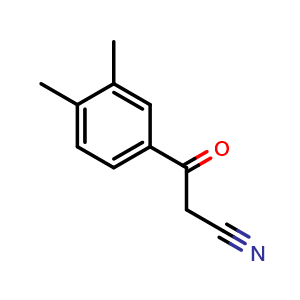 Chemical structure of 3-(3,4-Dimethylphenyl)-3-oxopropanenitrile , CAS 884504-20-5, AChemBlock AD262399