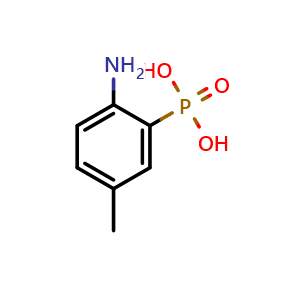 Chemical structure of (2-Amino-5-methylphenyl)phosphonic acid , CAS 69675-98-5, AChemBlock AD262404