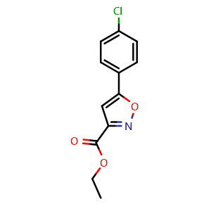 Chemical structure of Ethyl 5-(4-chlorophenyl)isoxazole-3-carboxylate , CAS 81282-12-4, AChemBlock AD262406
