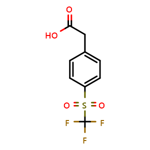 Chemical structure of 2-(4-((Trifluoromethyl)sulfonyl)phenyl)acetic acid , CAS 1099597-82-6, AChemBlock AD262424