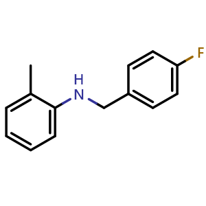 Chemical structure of N-(4-fluorobenzyl)-2-methylaniline , CAS 1020963-78-3, AChemBlock AD262434