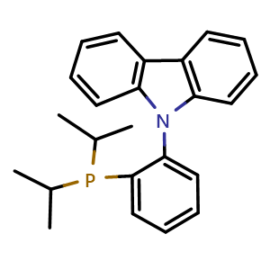 Chemical structure of 9-[2-[Bis(1-methylethyl)phosphino]phenyl]-9H-carbazole , CAS 1308652-65-4, AChemBlock AD262443