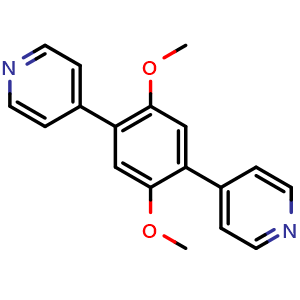 Chemical structure of 4,4'-(2,5-Dimethoxy-1,4-phenylene)dipyridine , CAS 1415393-43-9, AChemBlock AD262450
