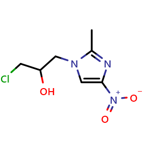 Chemical structure of 1-(3-Chloro-2-hydroxypropyl)-2-methyl-4-nitroimidazole , CAS 14419-11-5, AChemBlock AD262457