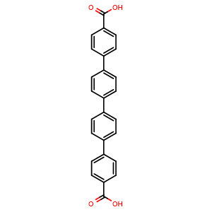 Chemical structure of [1,1':4',1'':4'',1'''-Quaterphenyl]-4,4'''-dicarboxylic acid , CAS 143613-17-6, AChemBlock AD262459