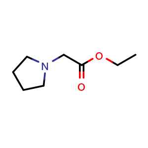 Chemical structure of Ethyl 2-(pyrrolidin-1-yl)acetate , CAS 22041-19-6, AChemBlock AD262464