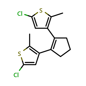 Chemical structure of 1,2-Bis(5-chloro-2-methylthiophen-3-yl)cyclopent-1-ene , CAS 219537-97-0, AChemBlock AD262468