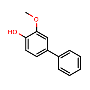 Chemical structure of 3-Methoxy-[1,1'-biphenyl]-4-ol , CAS 37055-79-1, AChemBlock AD262478