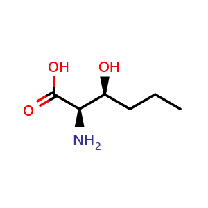 Chemical structure of (2R,3S)-3-Hydroxynorleucine , CAS 59286-25-8, AChemBlock AD262496